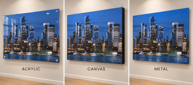 Metal, Acrylic, or Canvas: Which Skyline Print Is Right for You?